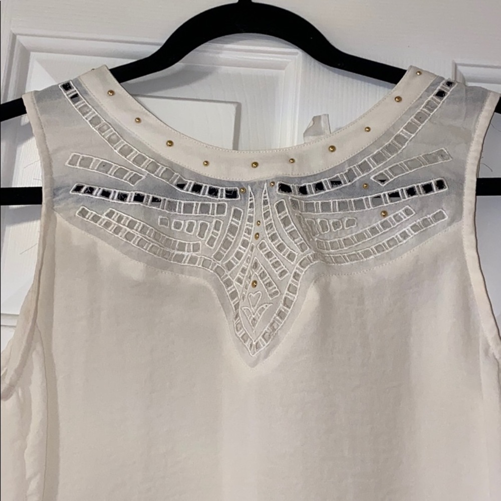 White Tank Top Rivets Size S - Picture 5 of 7